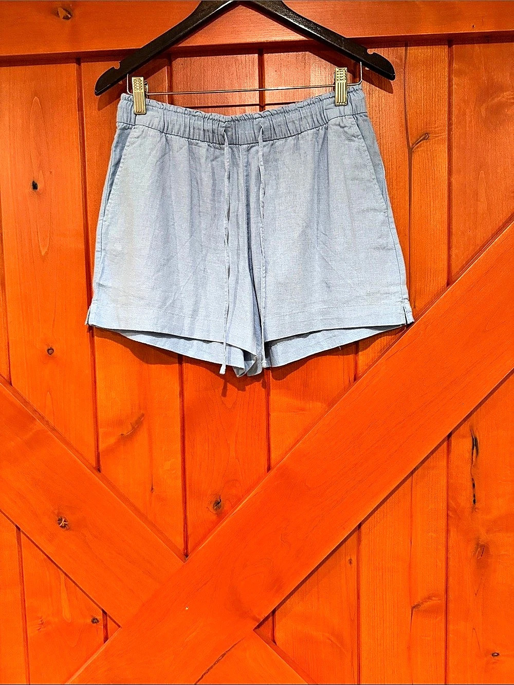 Blue High Waist Shorts